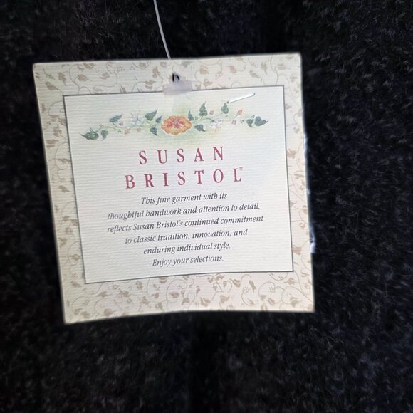 Boucle Mohair Wool Cardigan Size Medium 1981 Single Loop Button Susan Bristol - Picture 7 of 12